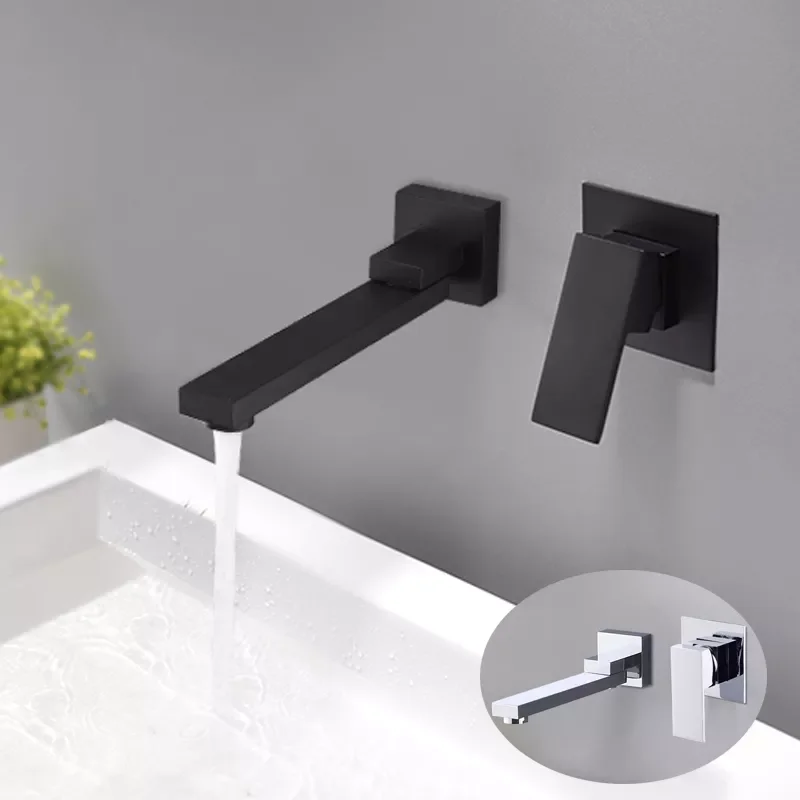 

Bathroom Wall Mounted Basin Faucet Rotatable Bathtub Faucets Spout Water Mixer Valve Tap Sink Tapware ,Matte Black /Chrome