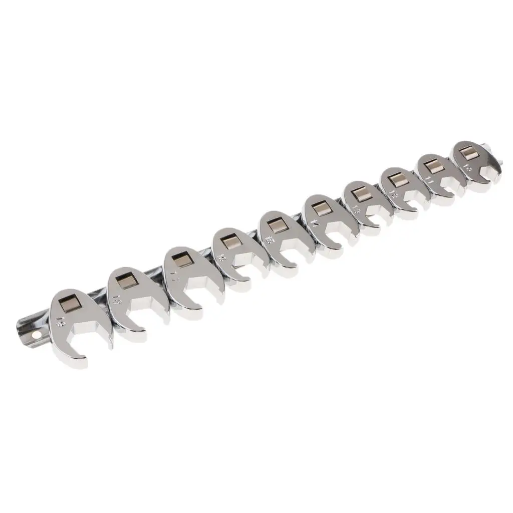 

10pcs Nut Wrench Set 3/8'' Drive With Rail 10mm-19mm Size New