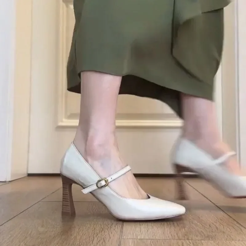 Черно-коричневые туфли-лодочки Мэри Джейн на каблуке 8 см женские туфли с острым