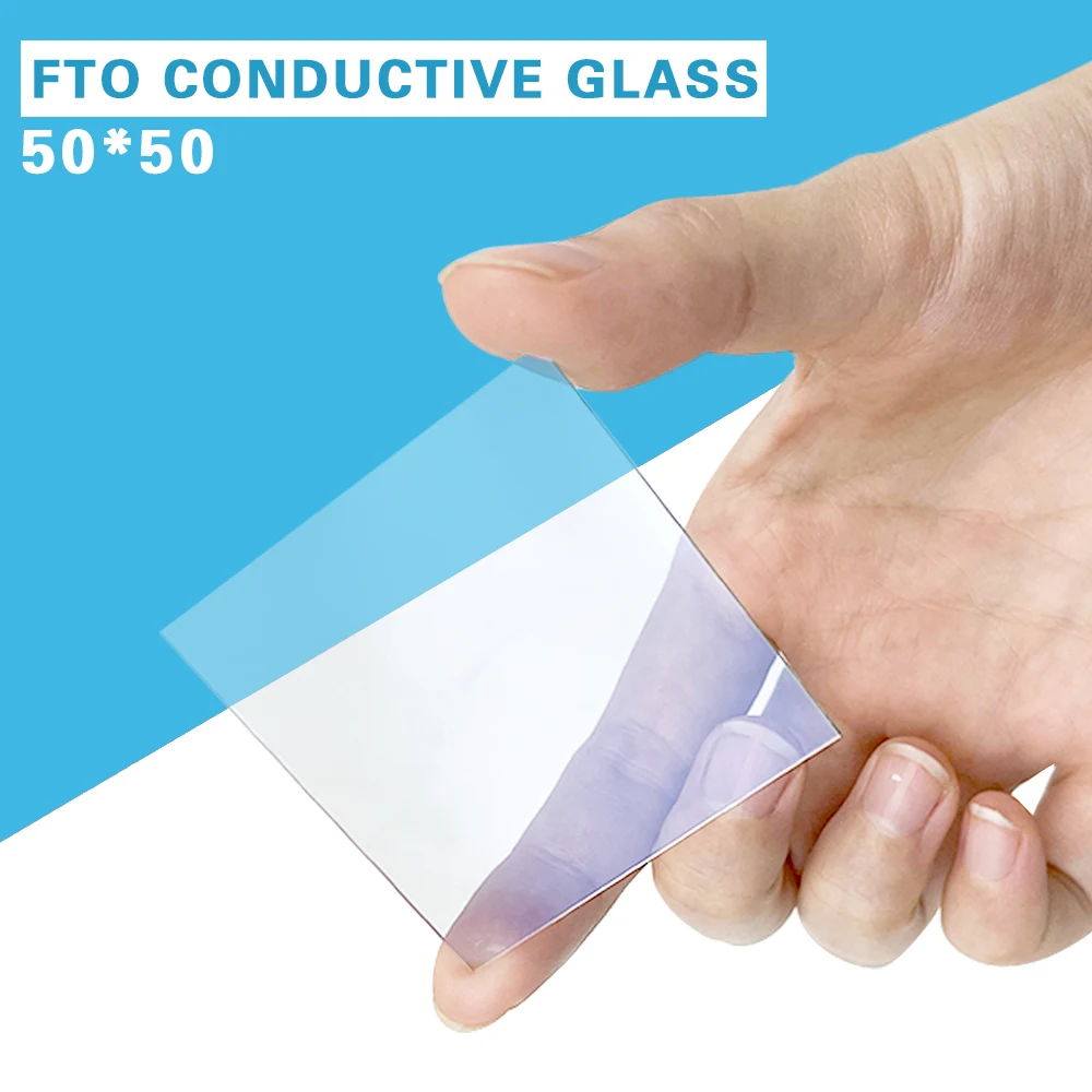 

50*50*2,2 мм 10 Ом/25 шт. (FTO) лабораторное прозрачное проводящее стекло фторированное Оловянное стекло с покрытием