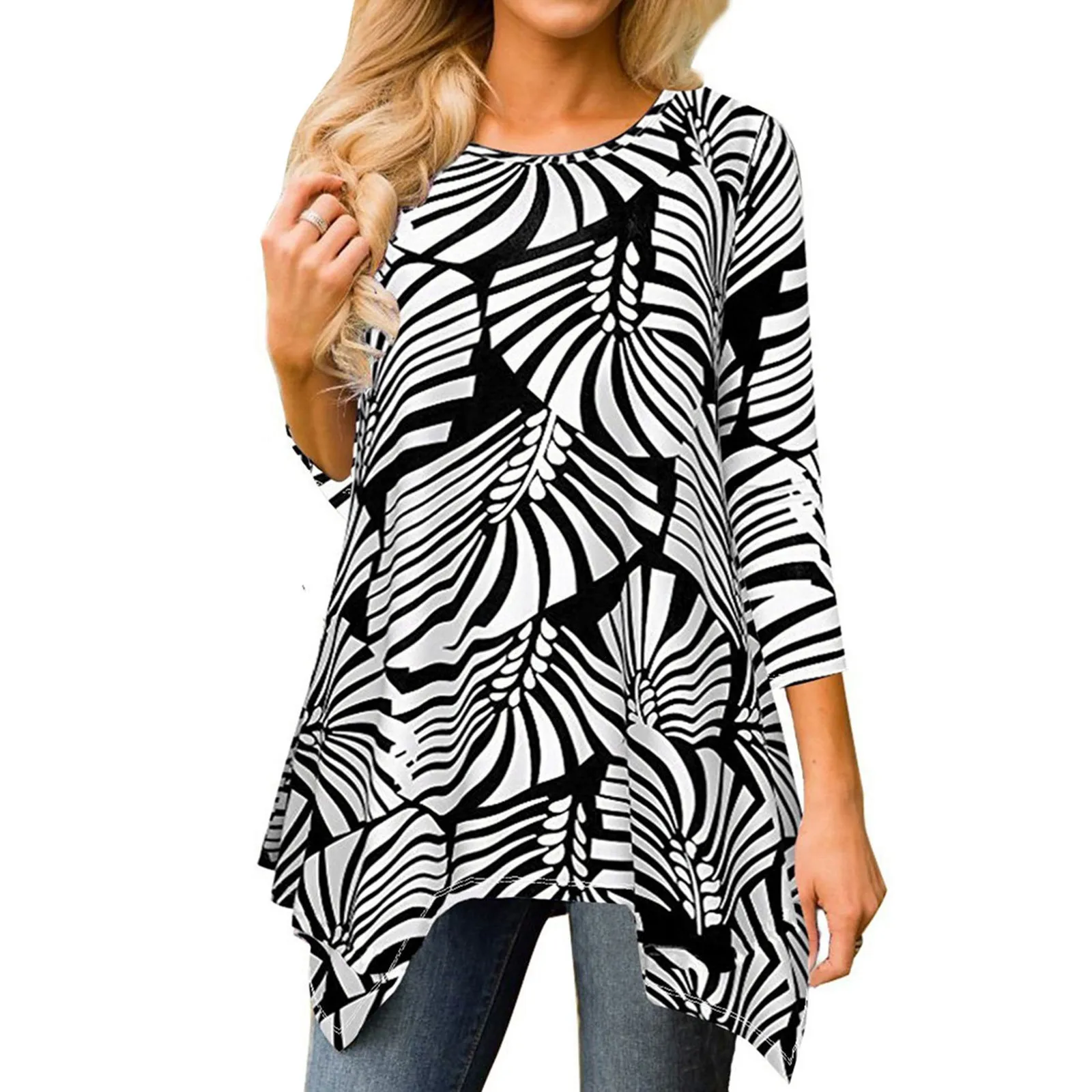 

Women Tees And Tops Women Paisley Printed Long Sleeve Pleated Casual Flare Tunic Blouse 5 1