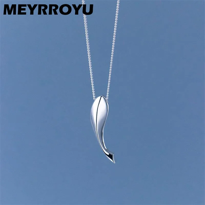 

MEYRROYU Brushed Glossy Whale Pendant Necklace For Women Girl New Fashion Jewelry Ladies Gift Birthday Party бижутерия