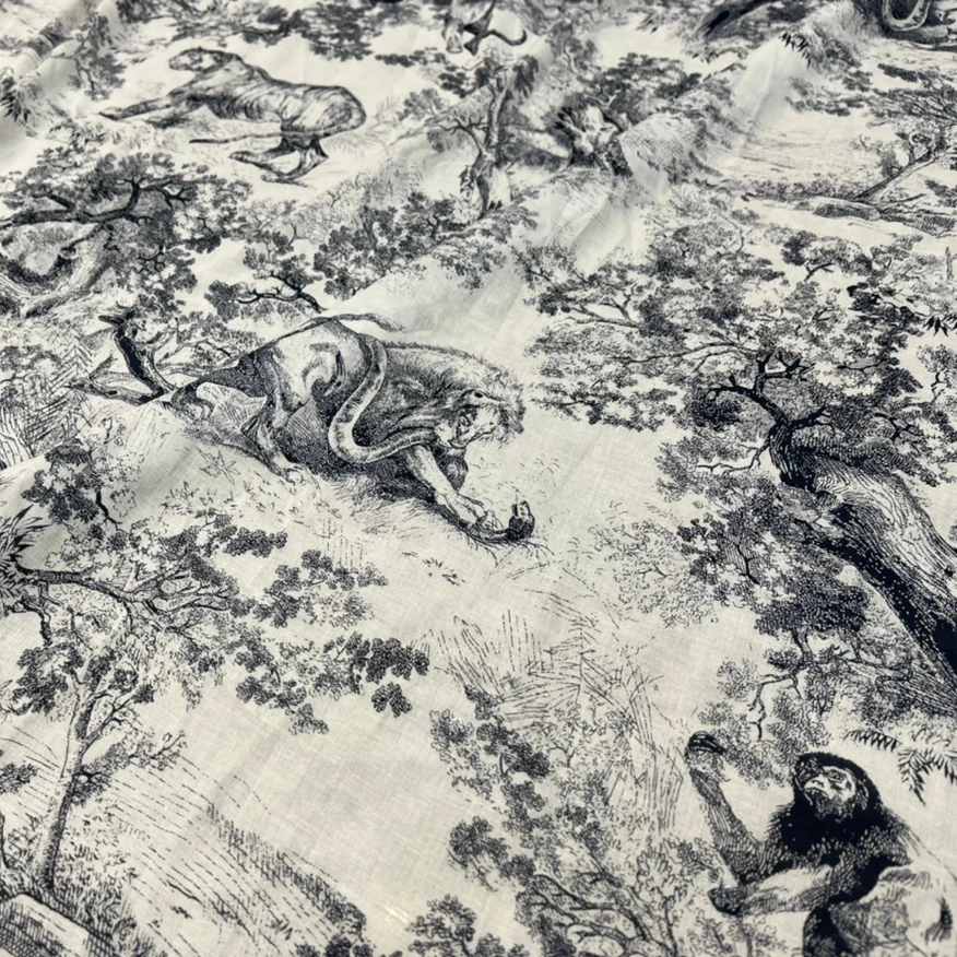 

Natural 100% Cotton Poplin Fabric French Luxury Brand Fashion Design Printed Polyester Fabrics Cloth for Dress Per Meter Diy Sew