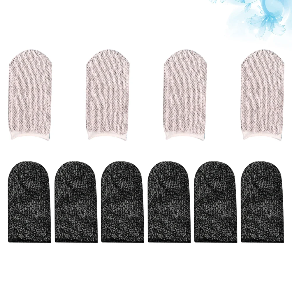 10Pcs Wear-resistant Finger Covers for Adults (6Pcs Black, 4Pcs White)