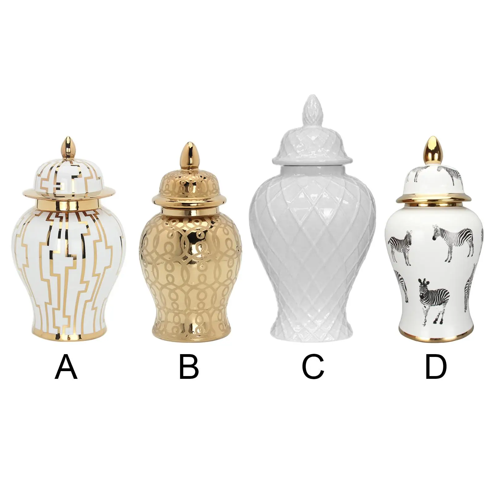 

Light Ginger Jar Bud Vase with Lid Porcelain Jar Centerpiece