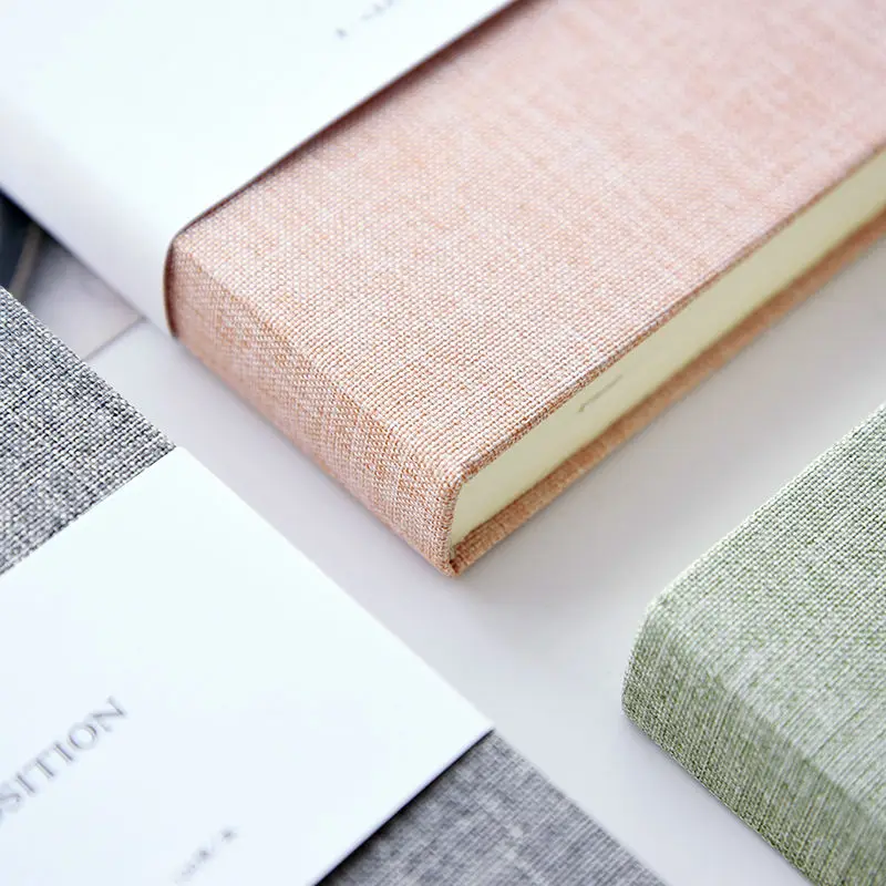 

Simple Solid Color Cloth Handbook Korean Small Fresh Blank Grid Horizontal Line Notebook