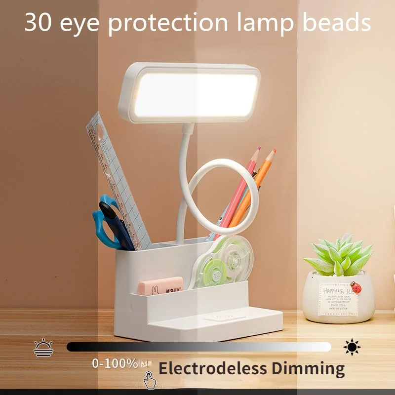 

Led Table Lamp 3 Color Temperature Adjustable Eye Protection Learning Desk Lamp Children Bedroom Bedside Lights USB Rechargeable