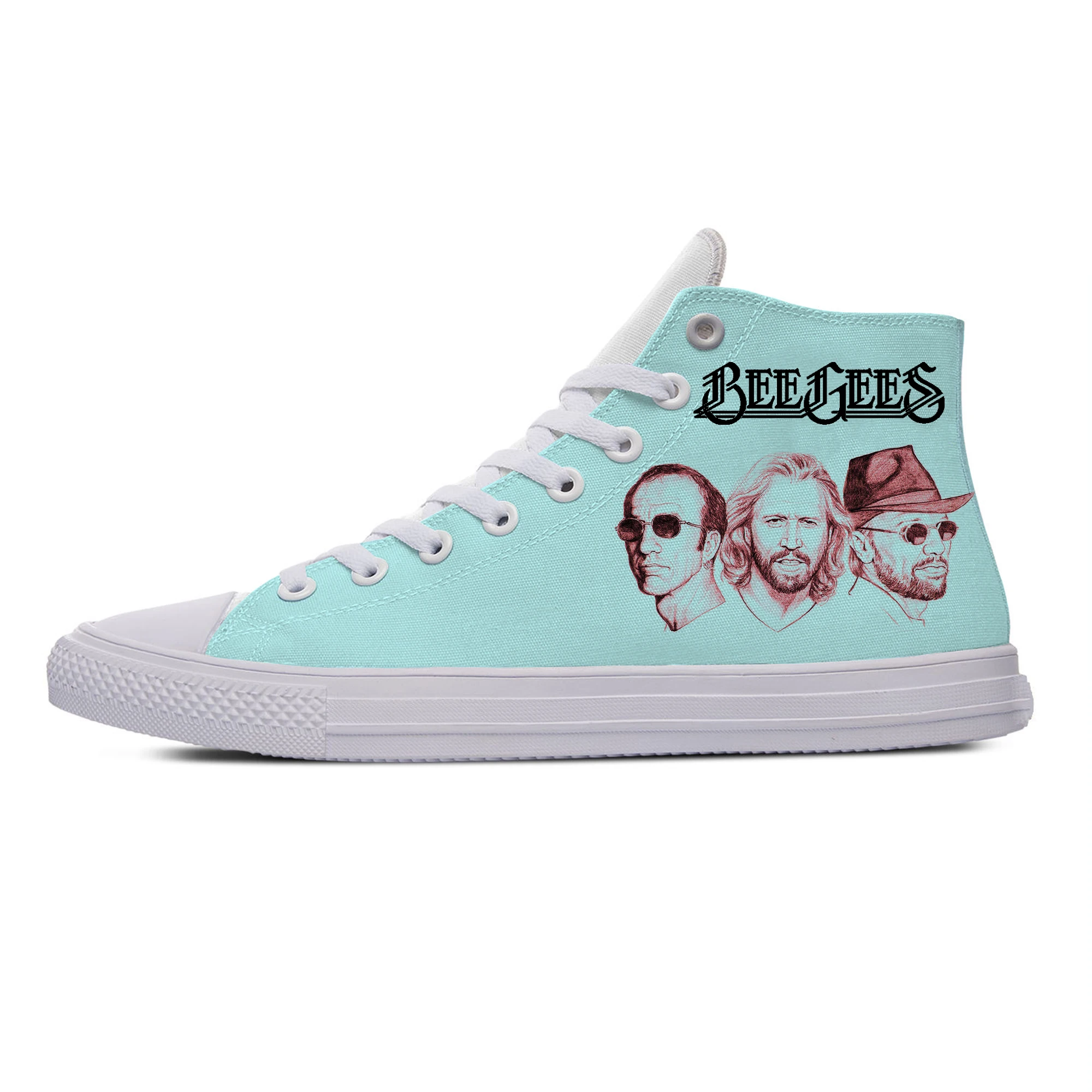 

Rock Band Gees Hot Bee Cool Fashion Funny Casual Cloth Shoes High Top Breathable Lightweight Sneakers 3D Print For Men Women