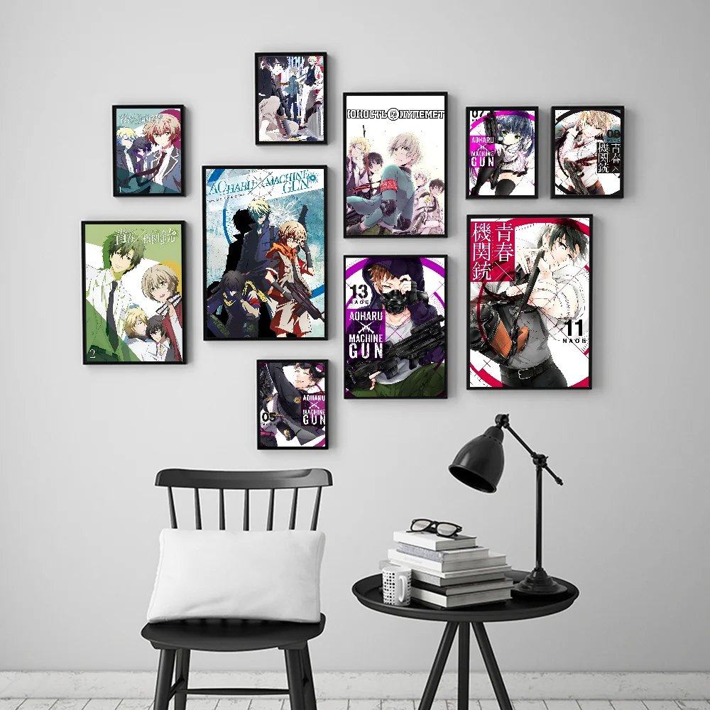 Классические постеры с фильмами Aoharu X Machinegun винтажные наклейки для декора