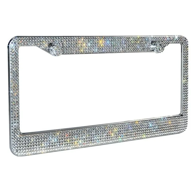 

1PCS US Model License Plate Frame Bling Crystal Women License Plate Frame License Cover Holder Rhinestone Car License Frame