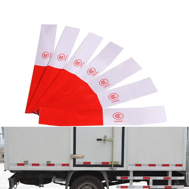 

Car Logo Car Body Sticker Annual Inspection Truck Reflective Stripe Red and White Body Reflective Warning Stickers