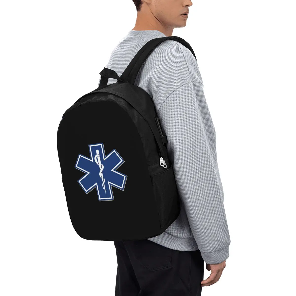 Фото Рюкзак EMT Star Of Life для экстренной медицинской помощи, дорожная сумка для ноутбука, школьная сумка для студентов колледжа, сумка через плечо для ноутбука №3