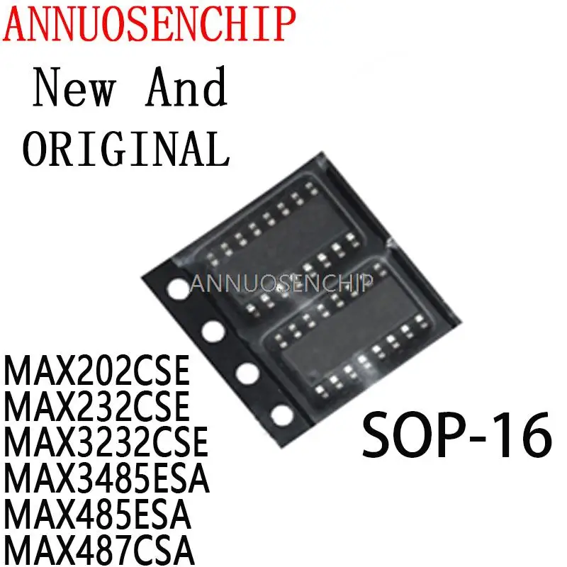 Новые и оригинальные MAX202 MAX232 MAX3232 MAX3485 MAX485 MAX202CSE MAX232CSE MAX3232CSE MAX3485ESA MAX485ESA MAX487CSA, 10 шт.
