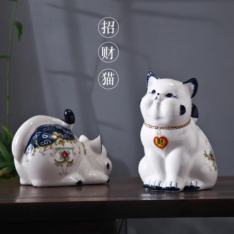 

Modern minimalist ceramic lucky cat home decoration decoration creative wedding gift living room TV cabinet wine cabinet
