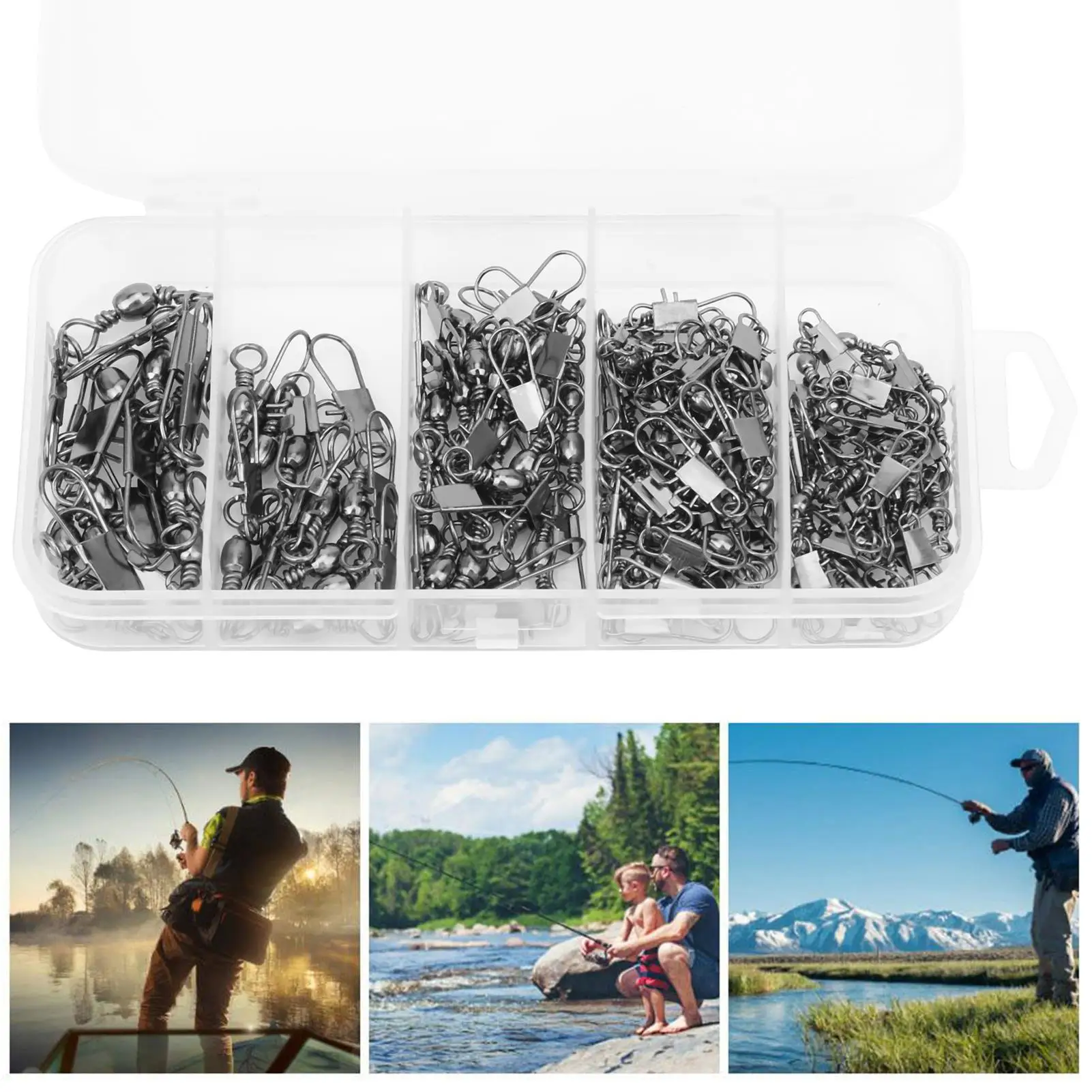 200 шт. рыболовные Вертлюги блокирующие защелки соединители 30-49 мм вращающийся