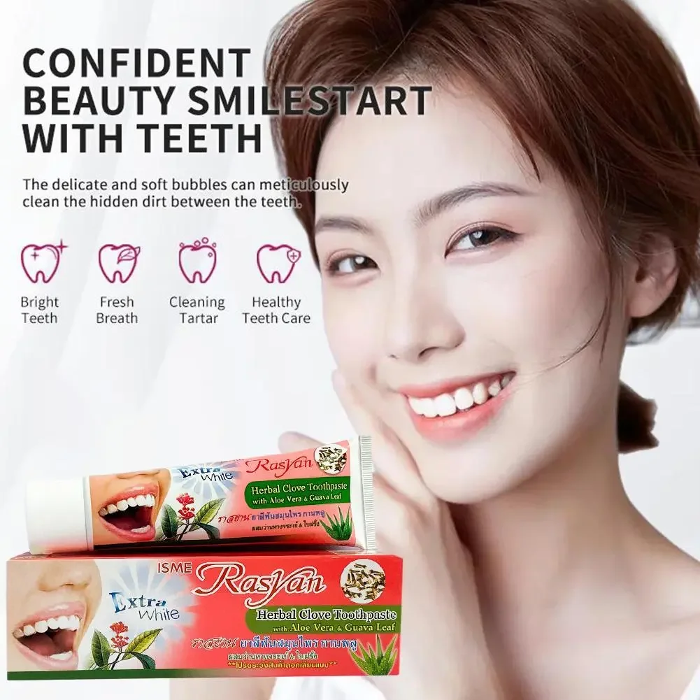 

30G Thailand Toothpaste Teeth Whitening Antibacterial Oral Care Herb Clove Mint Flavor Tooth Paste Dentifrice Remove Stains