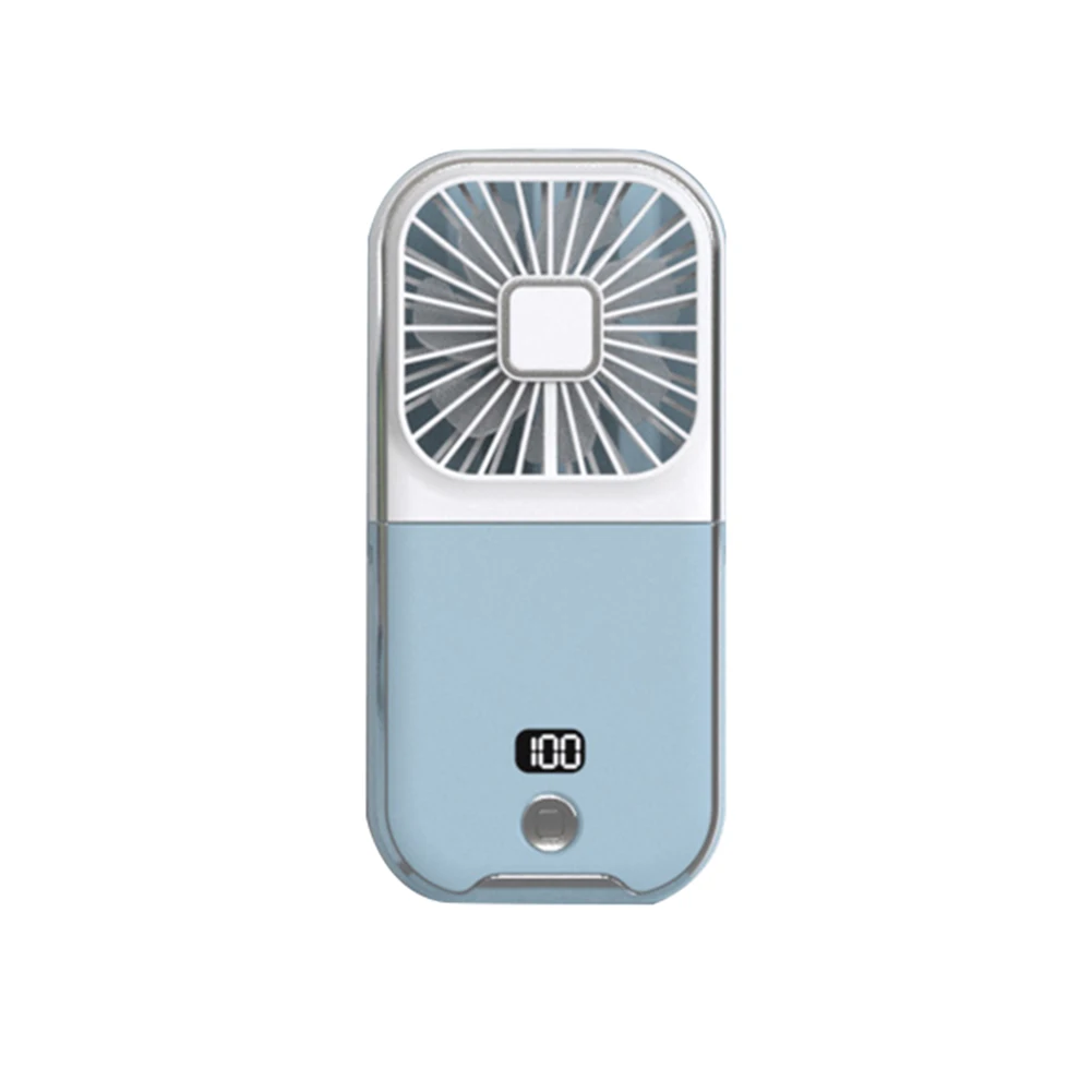 

Electric Cooling Desktop Fan Digital Display Mini Portable Folding Fan Mobile Phone Bracket USB Charging for Travel Running