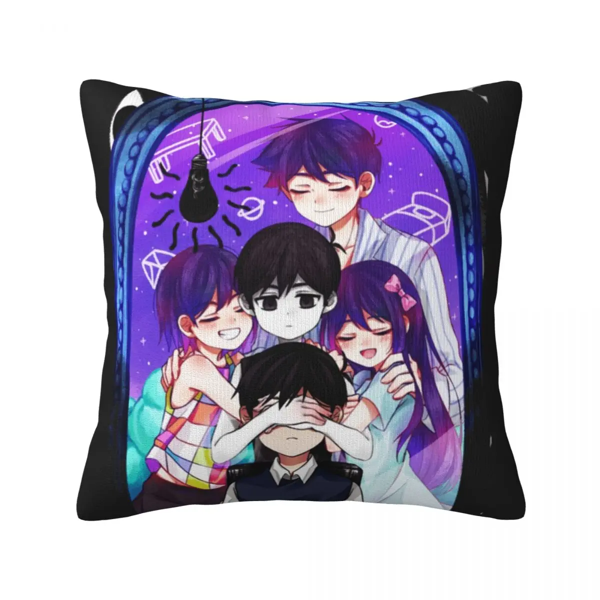 

Omori Collage Pillow Case Video Game Polyester Cushion Pillowcase Zipper Spring Luxury Cover