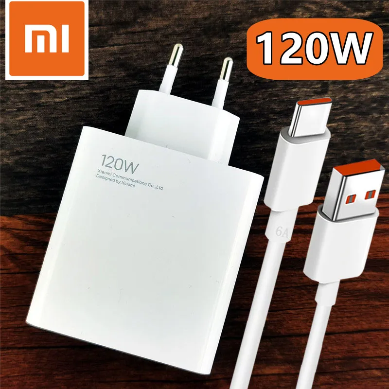 

Быстрое зарядное устройство для Xiaomi 120 Вт, турбо-адаптер для зарядки, оригинальный кабель 6A для MI 12 12S Pro POCO F4 GT Redmi Note 11 Pro +