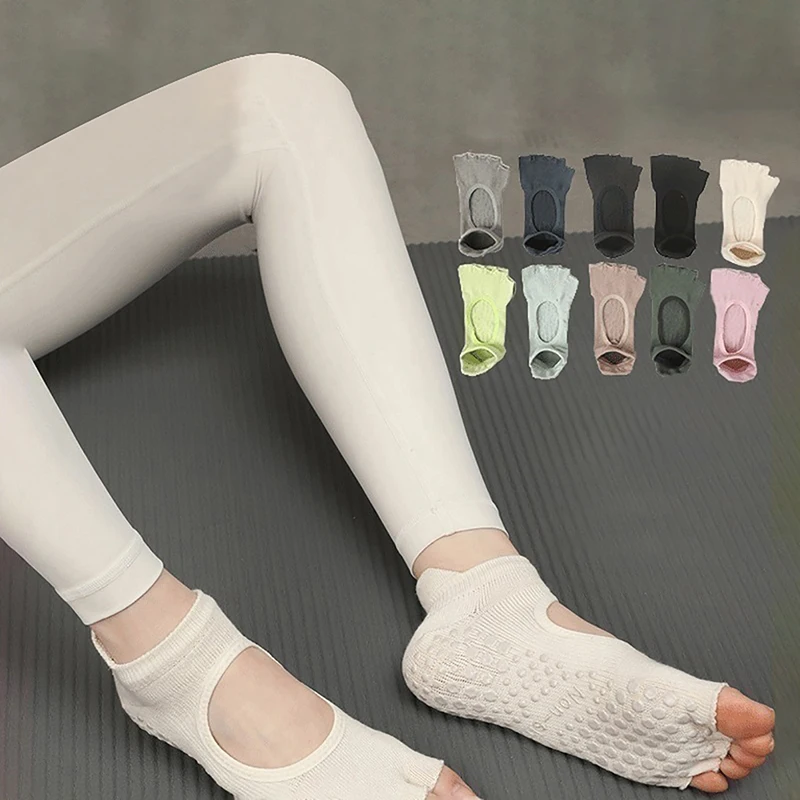 

Женские Балетные Носки с открытым носком для йоги нескользящие спортивные носки с пятью пальцами для пилатеса и фитнеса