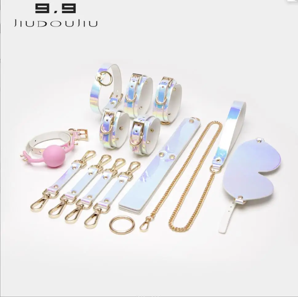 БДСМ бондаж наборы из натуральной кожи удерживающий набор Наручники Воротник кляп Вибраторы интимные игрушки для женщин пары взрослые игры S3019