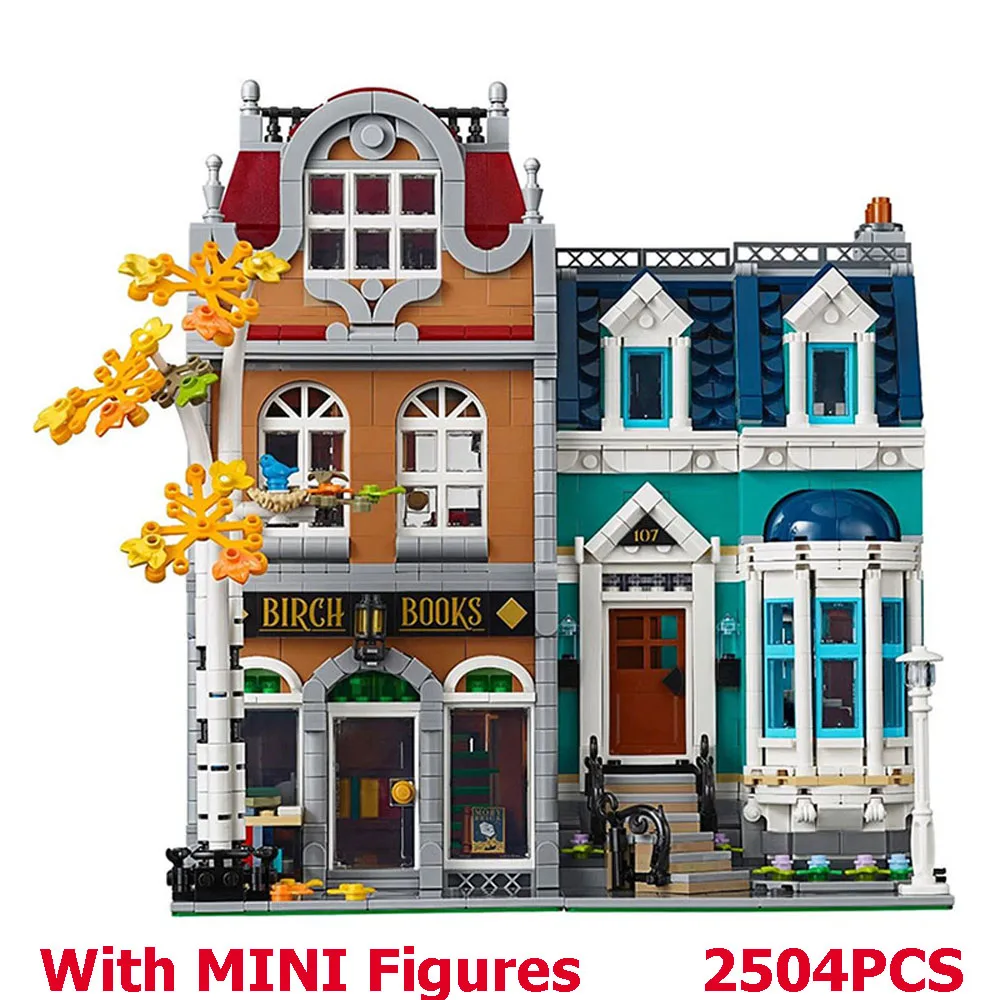 

Bookshop Toy European Style Bookstore Architecture City Street View Building Blocks Bricks Christmas Gift Compatible 10270