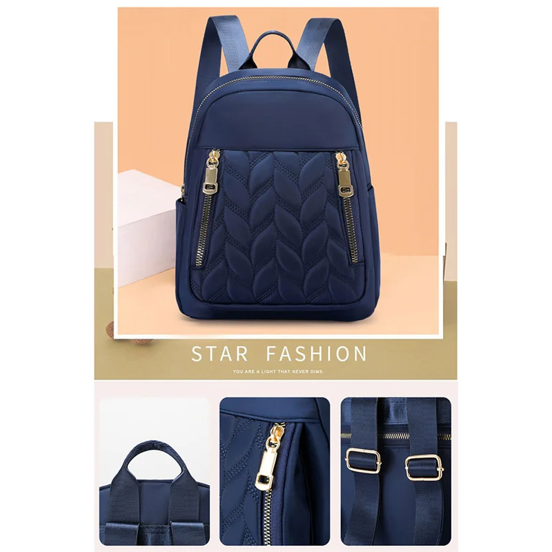 Casual Oxford Backpack Women's Travel Waterproof Nylon School Bag For Girls High Quality Fashion Handbag Shoulder Bag