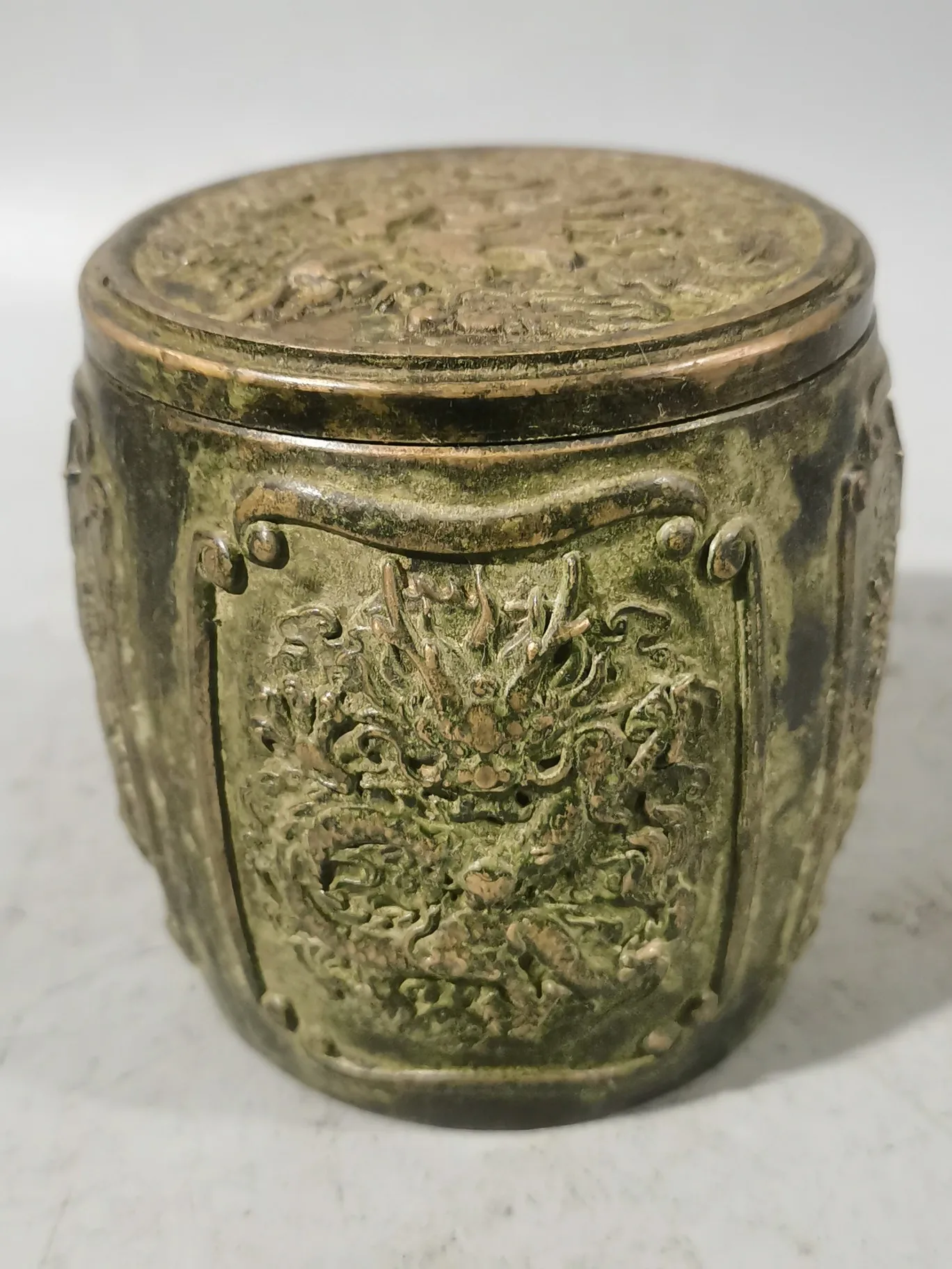 

Винтажная бронзовая чайная банка Jiulong, украшения для дома
