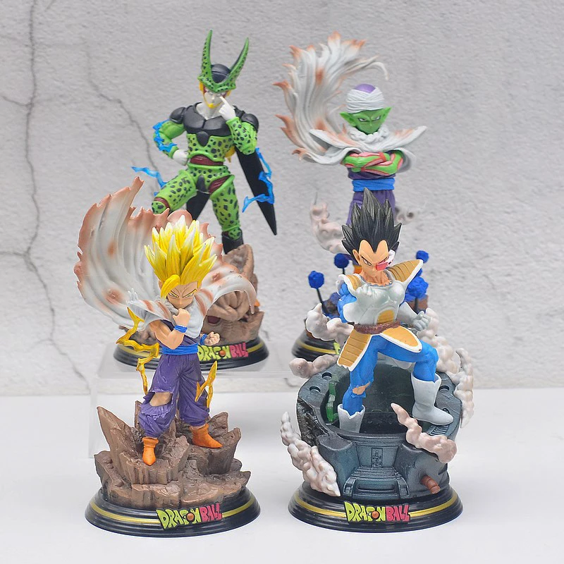 

Dragon Ball Anime Figures WCF Son Gohan Vegeta Cell Piccolo Action Figurines Luminous scene version PVC Model Toys Gift Decor