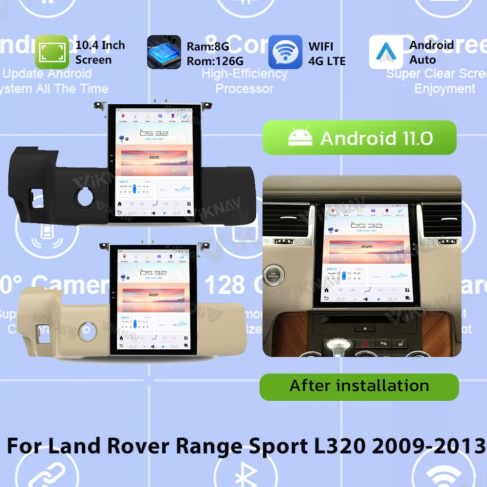 

Tesla Style 8-ядерный для Land Rover Range Sport L320 2009-2012 2013 обновленный беспроводной CarPlay 128 Гб Сенсорный экран IPS мультимедиа