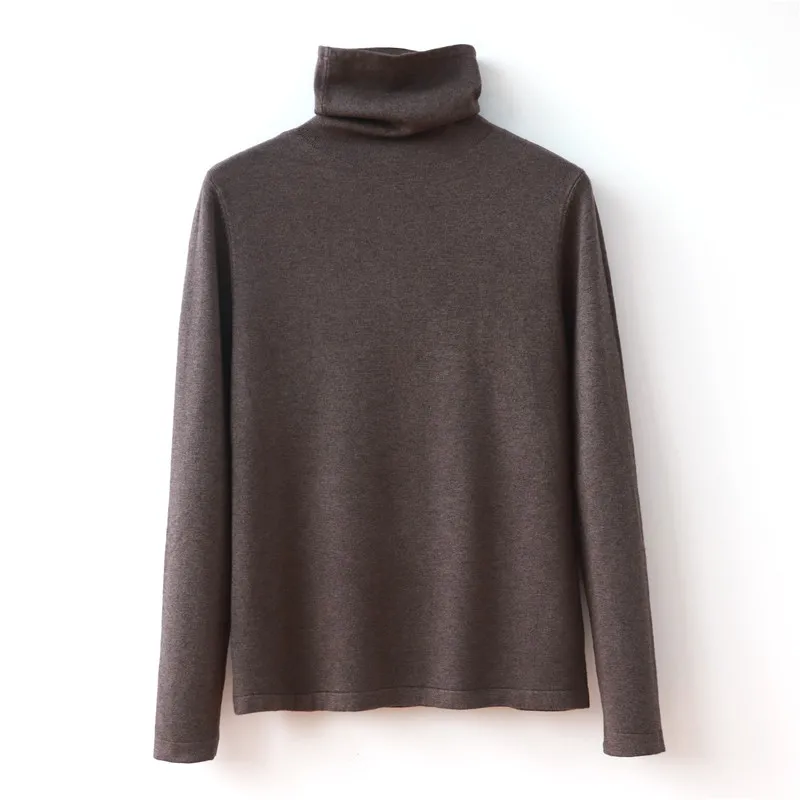 

Женский свитер, новая осенне-зимняя блузка с длинными рукавами и узким низом, свитер с высоким воротником