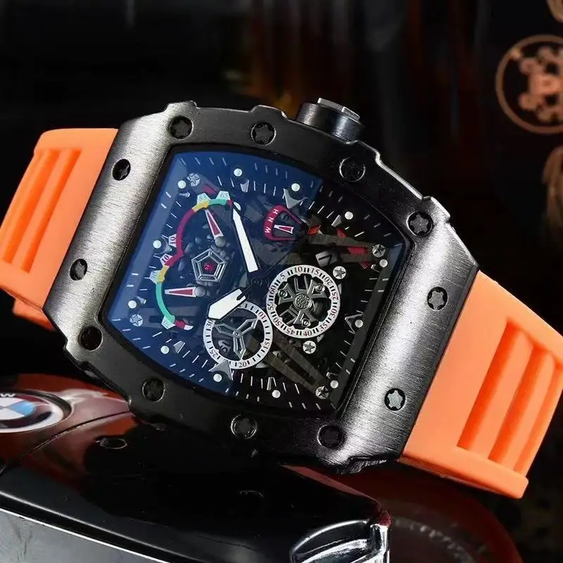 Мужские кварцевые часы с календарем рельефным рисунком