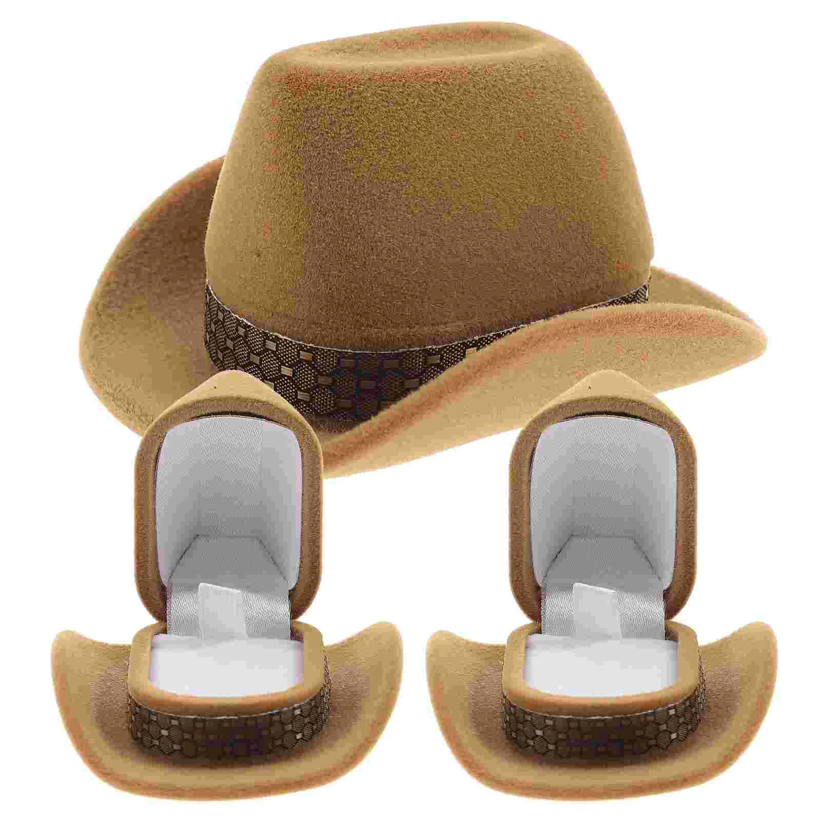 

3 Pcs Ring Storage Organizer Stud Earrings Storage Case Jewelry Box Jewelry Packaging Box Cowboy Hat Ring Storage Holder