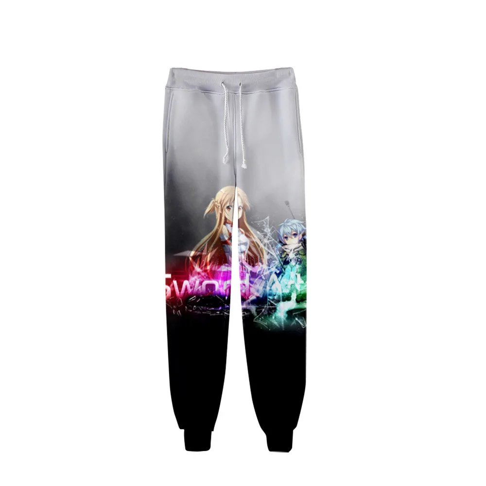 

Novelty Anime SAO Sword Art Online Cosplay Sweat Pants Elastic Band Slim Joggers Pants Trousers Casual 3D Print Sweatpants