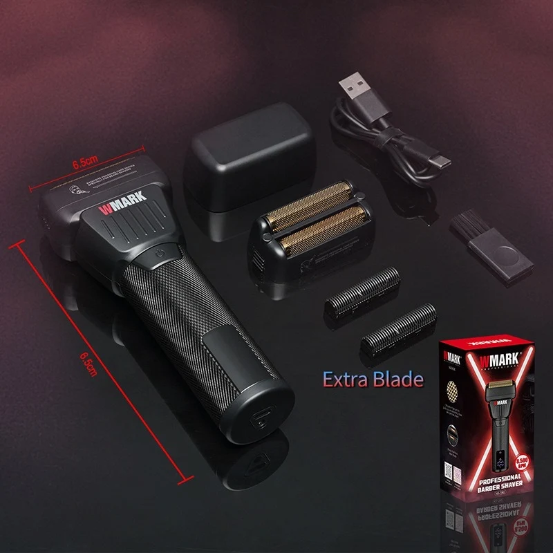 WMARK NG-7982 Профессиональный триммер для волос для мужчин, 9000 обмин, с титановым покрытием, плавающая сетка с двойным лезвием, мужская бритва с лезвиями (art.: 3920cbba686d4) - 3920cbba686d4
