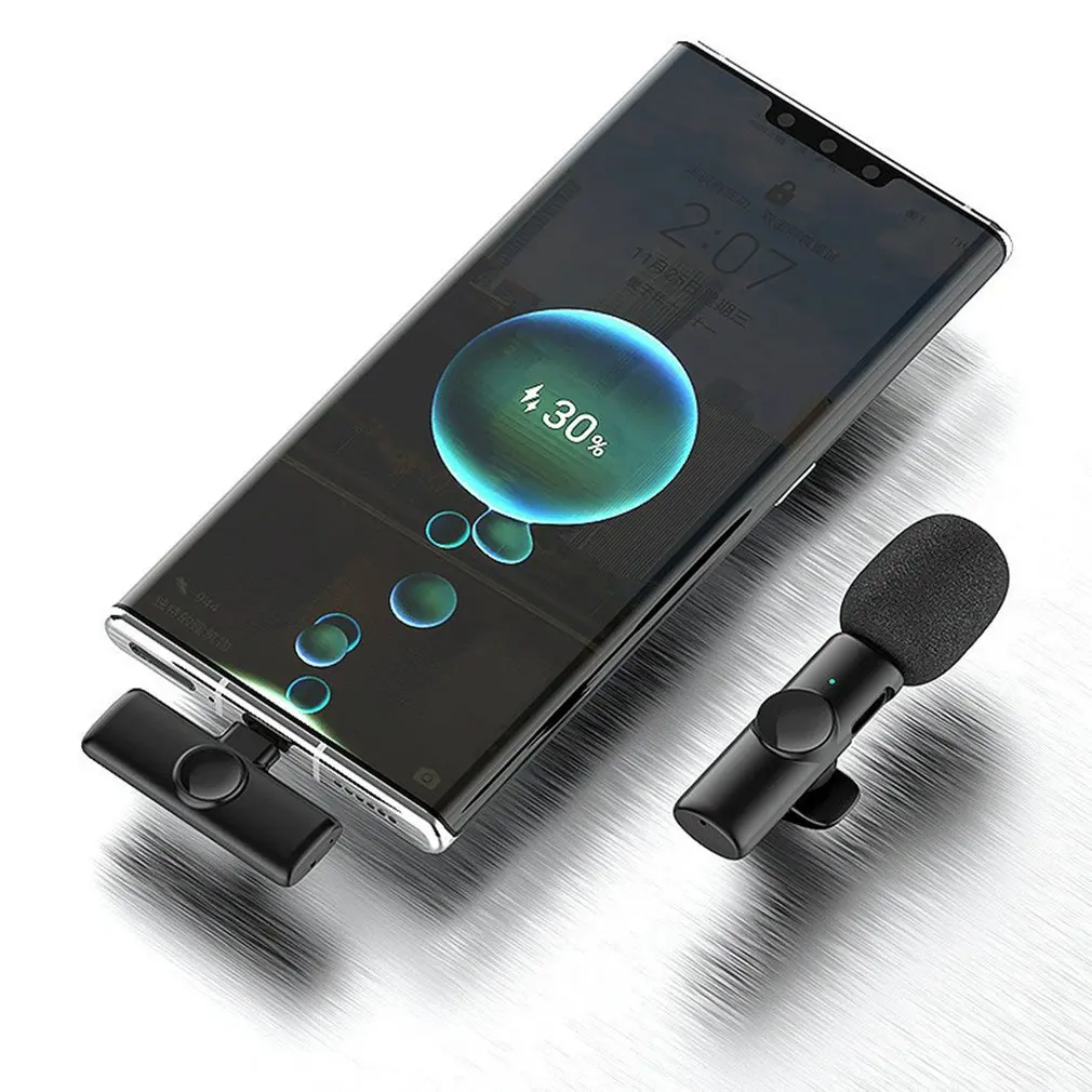 Уличный мобильный беспроводной петличный микрофон для iPhone Android Phone Mini Wireless Mic с