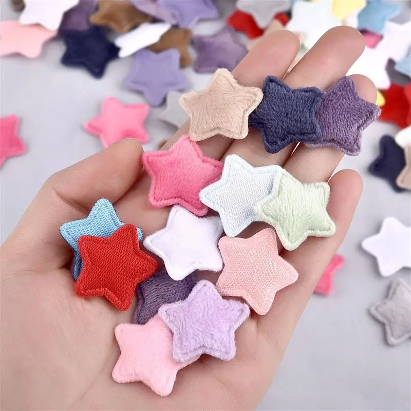 50 шт. меховые нашивки в форме звезды наклейки заколка для волос материалы