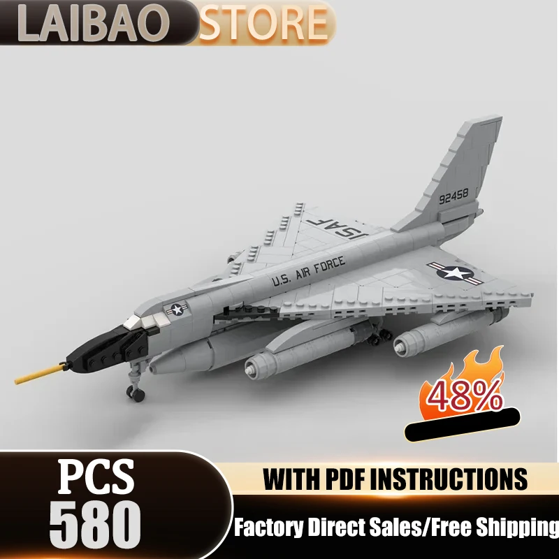 Фото Конструктор-модель военного истребителя серии MOC, масштаб 1:72, модель B-58, набор для самостоятельной сборки, технологичный конструктор, игрушка-конструктор, подарки №1