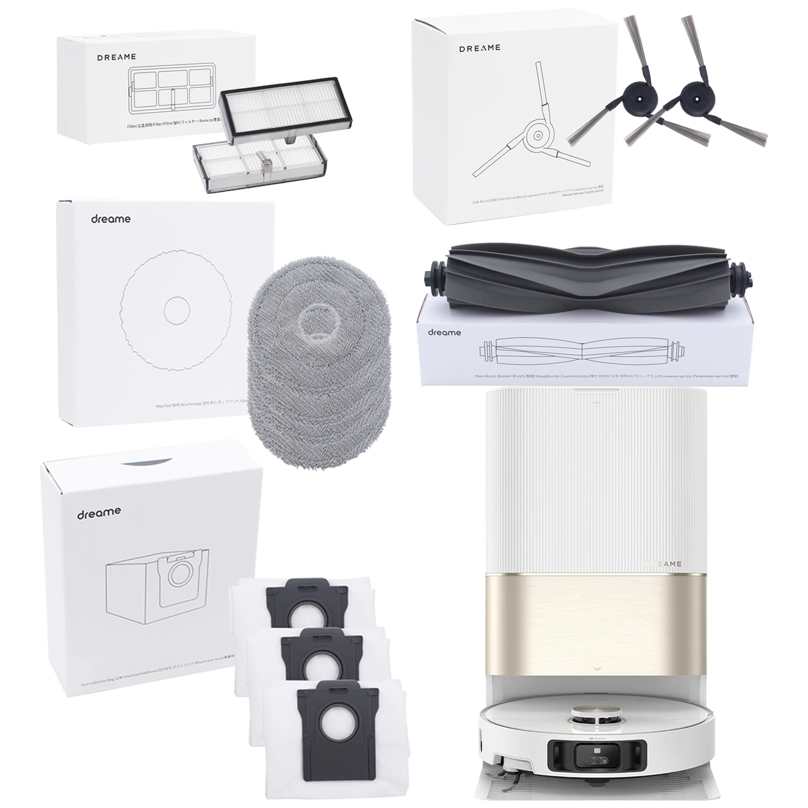 

Оригинальные Аксессуары Для Робота-пылесоса Dreame X40 Ultra — Роликовая Щетка, Фильтр, Мешок Для Пыли, Тряпка Для Мытья Полов