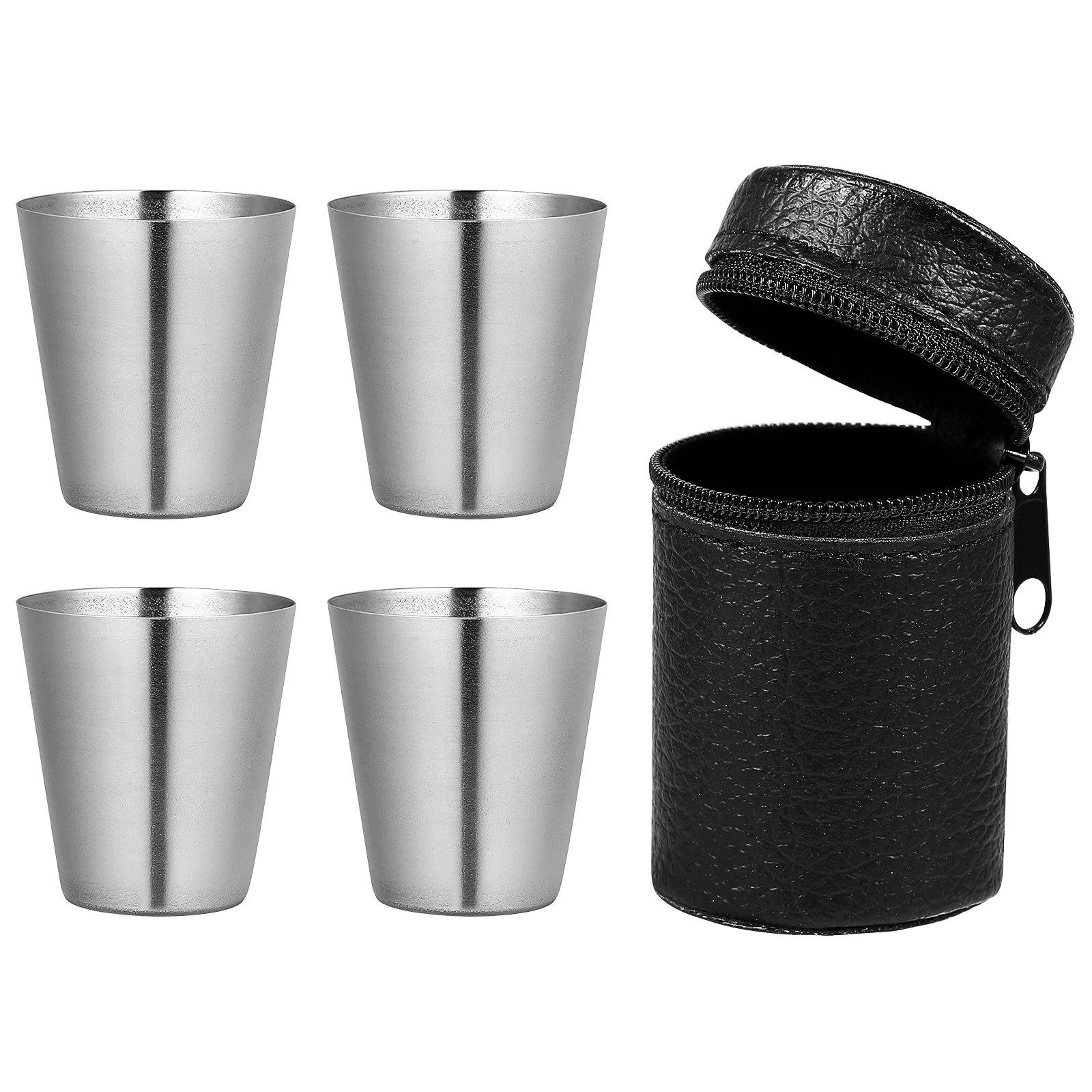 

Shot Cups Stainless Steel Glasses Metal Drinking Cup Silver Bulk Camping Aluminum Home Portable 30Ml Espresso Beer Travel