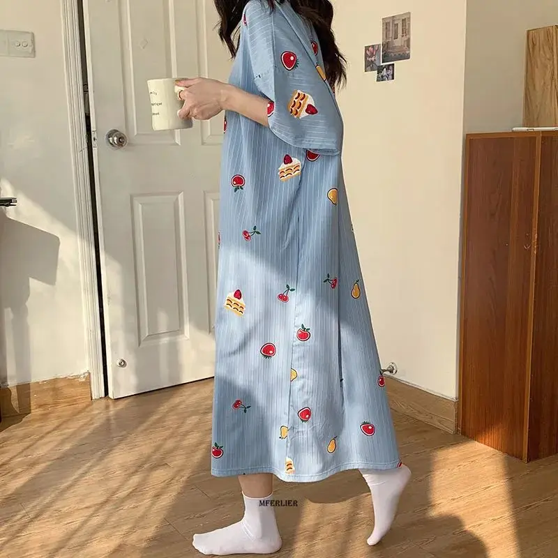 

Женская ночная сорочка с коротким рукавом, большого размера