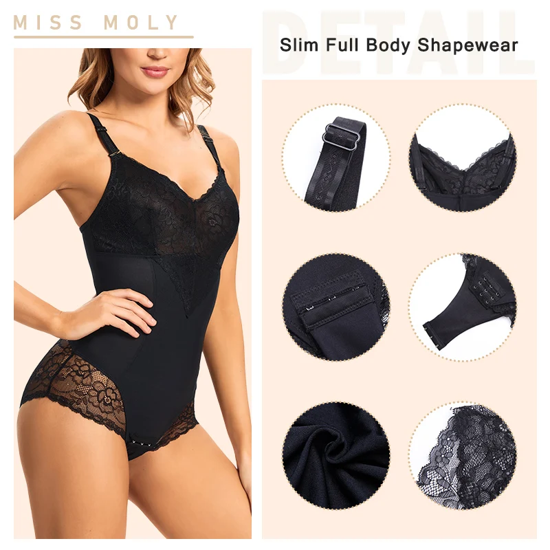 2XL Women Lace Shapewear Bodysuit Corset Slimming Body Shaper Tummy Control Fajas Colombianas Waist Trainer Slimming Underwear