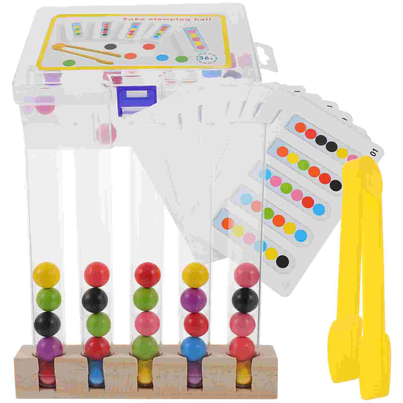 

Brain Game Learning Toy For Toddler Color With Beads Kids Children Toys Wooden Funny Clip Plastic Parent-child