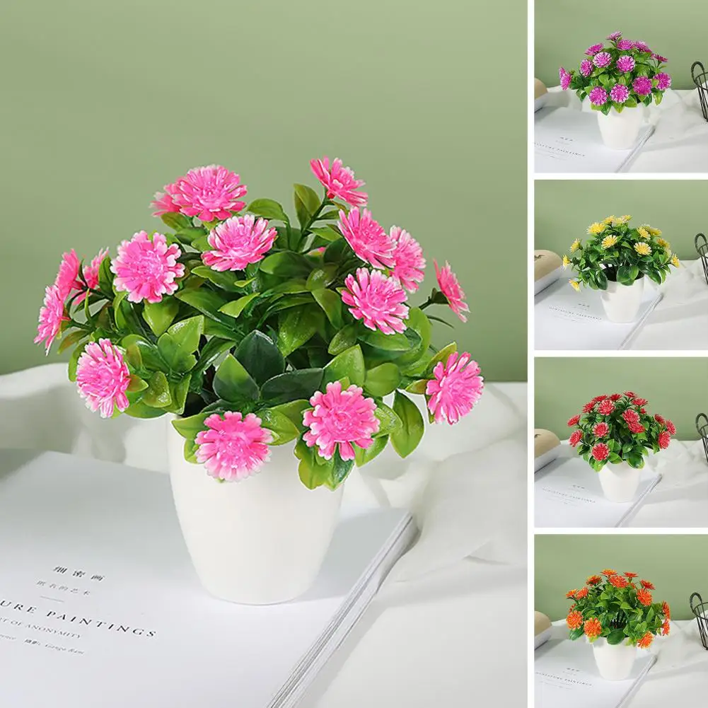 

Beautiful Not Wither Lightweight Simulation Chrysanthemum Flower Bonsai Plastic Simulated Bonsai Garden Supplies