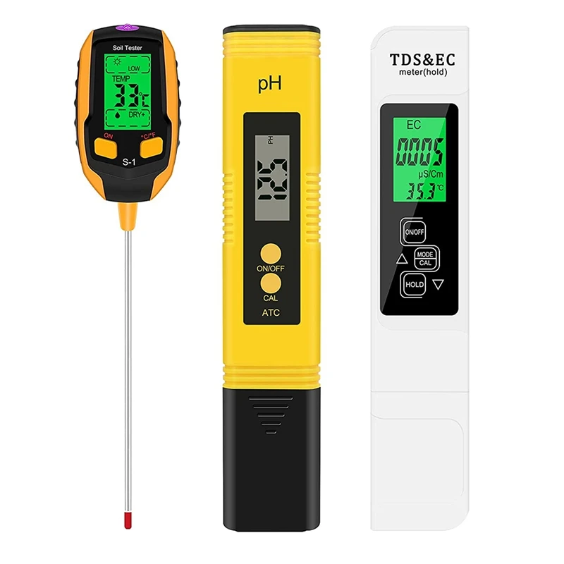 

Digital Water TDS Meter PH Meter, Soil 4-In-1 Moisture Tester,Multifunctional House Plants Cultivation Testing Kit