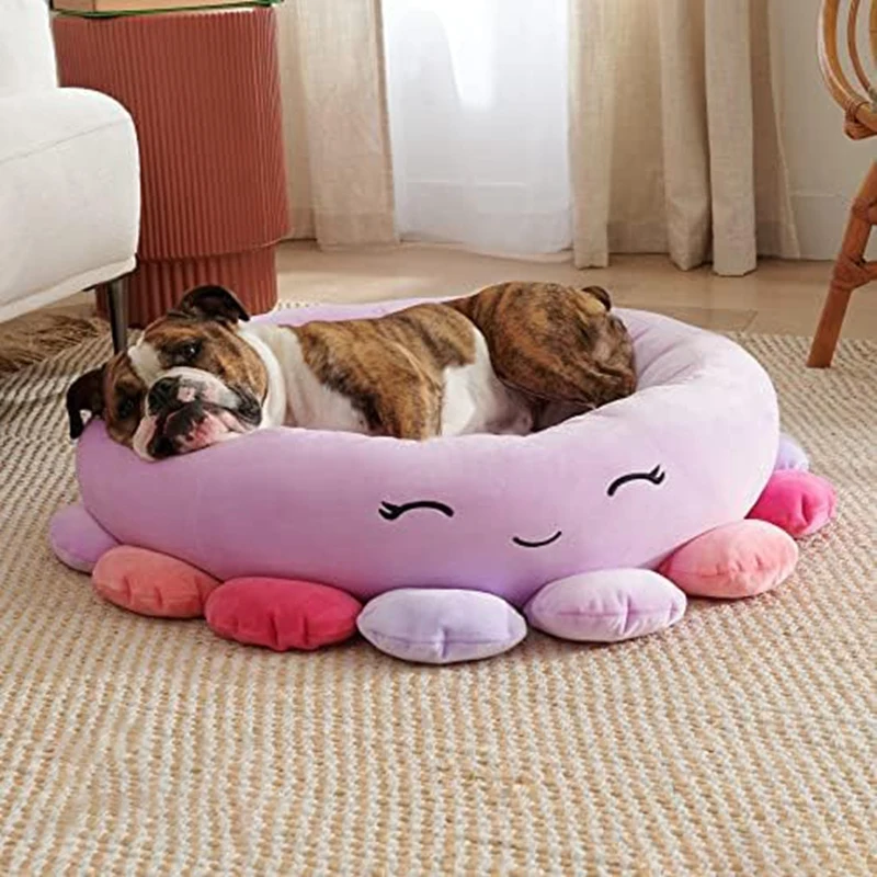 

1 PCS Octopus Pet Bed - Small Ultrasoft Plush Pet Bed As Shown Polyester 20-Inch