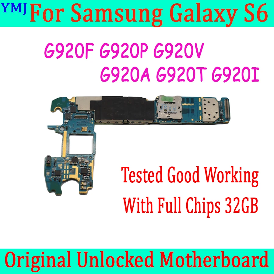 

With Android System For Samsung Galaxy S6 G920F G920i G920V Motherboard Original Unlocked Tested Good Mainboard