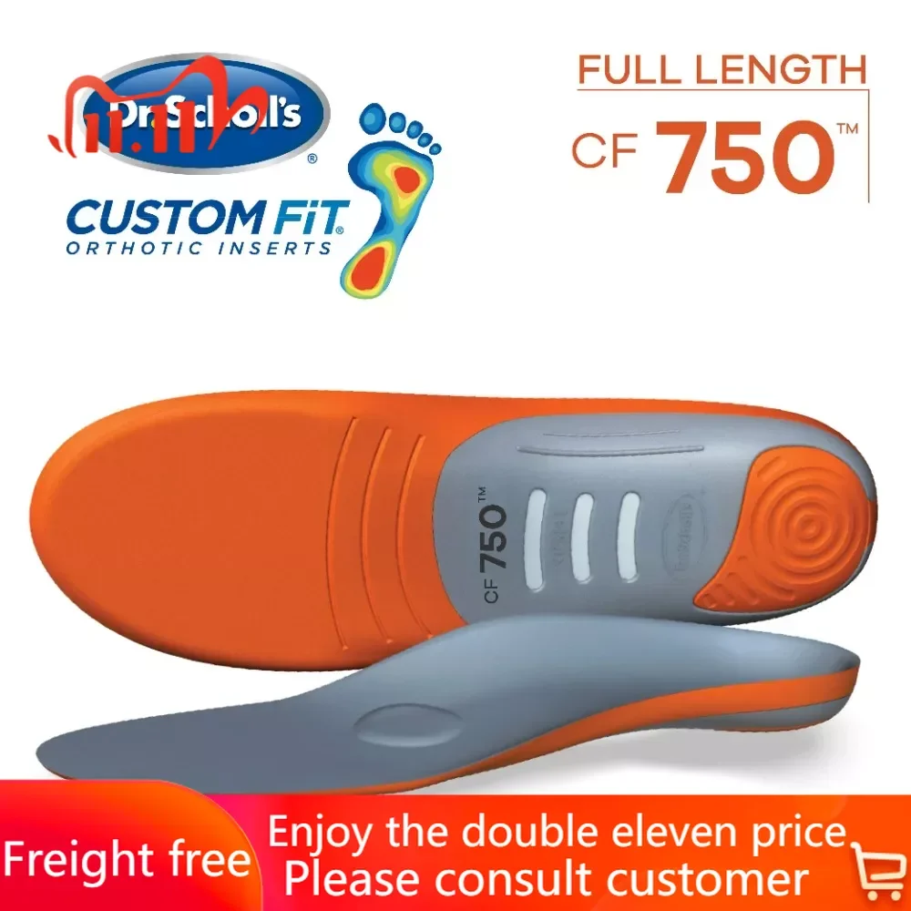 

Custom Fit 750 Orthotics Full Length Inserts for Foot Knee & Low Back Pain Relief Insoles for Shoes 1 Pair Insole Orthopedic