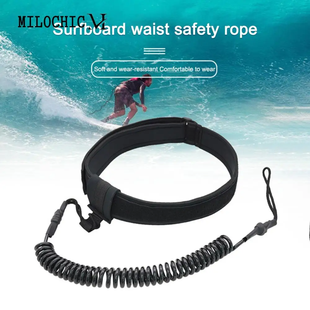 

6mm Safety Board Leash TPU Spring Rope Surfing Waist Rope Replacement Leash Waist Belt for Surfing/Standup Paddle Board/Kayak