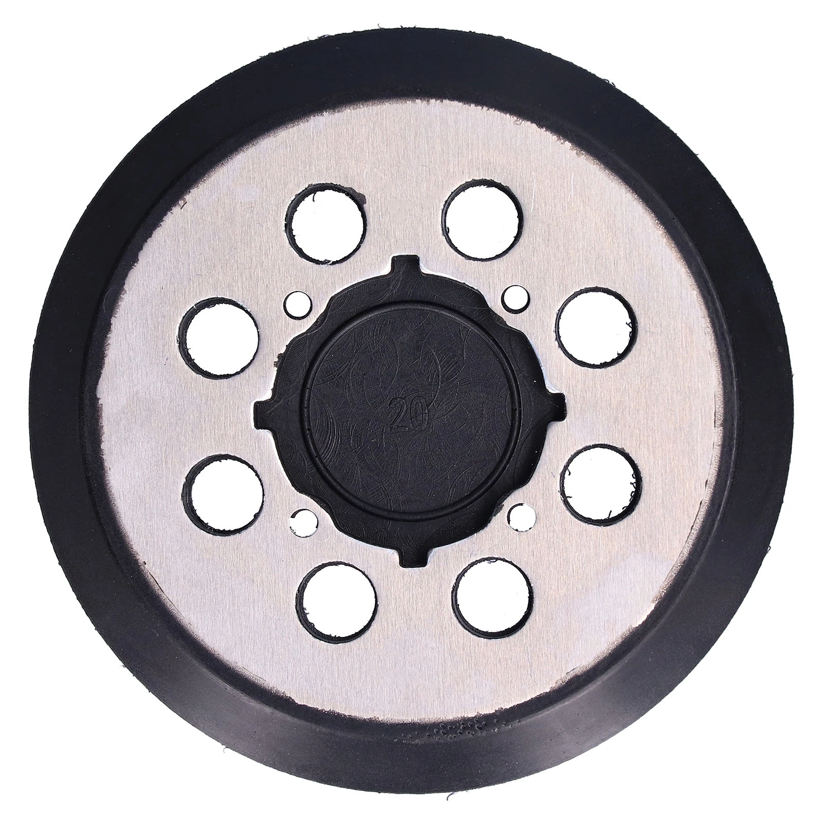 

5in Polisher Backing Plate 8‑Hole Black Aluminum Alloy for Electric Sander Finishing Buffing